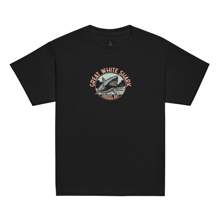 Kids T-Shirt: Great White Shark Mossel Bay Monoline Design