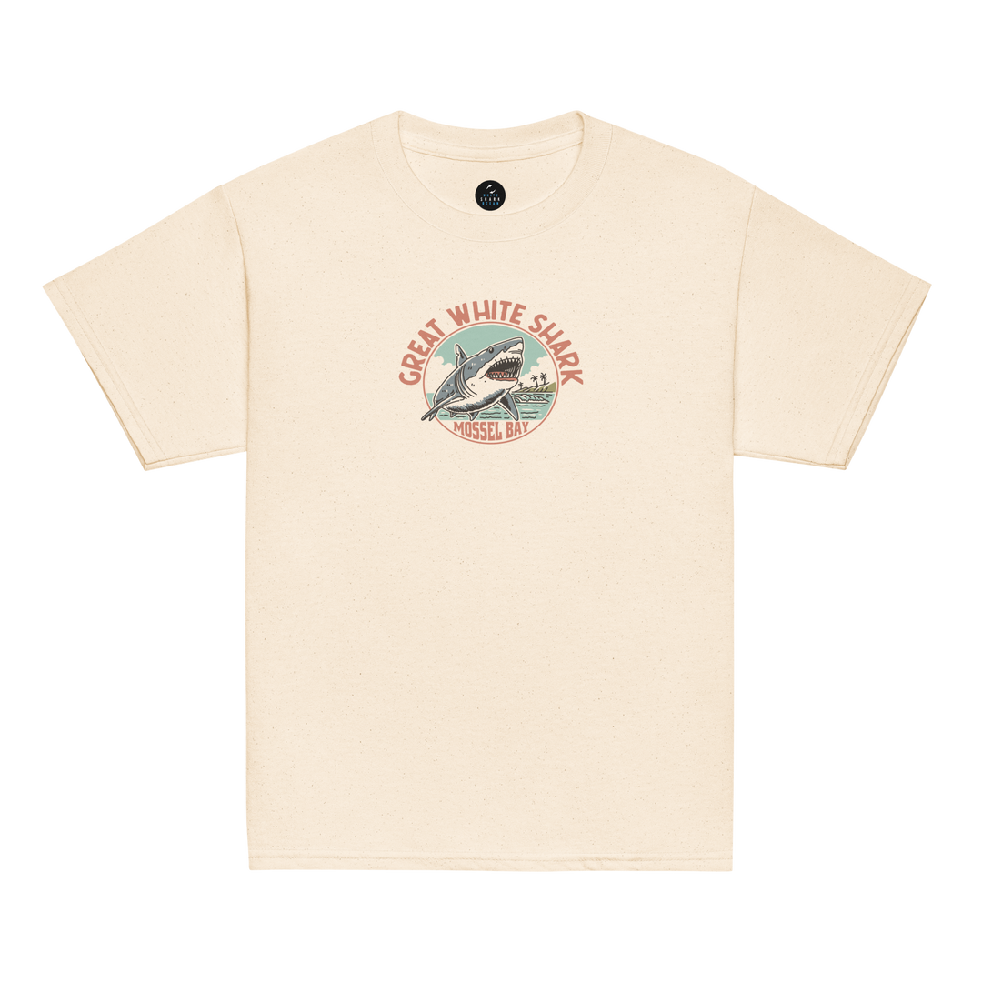 Kids T-Shirt: Great White Shark Mossel Bay Monoline Design