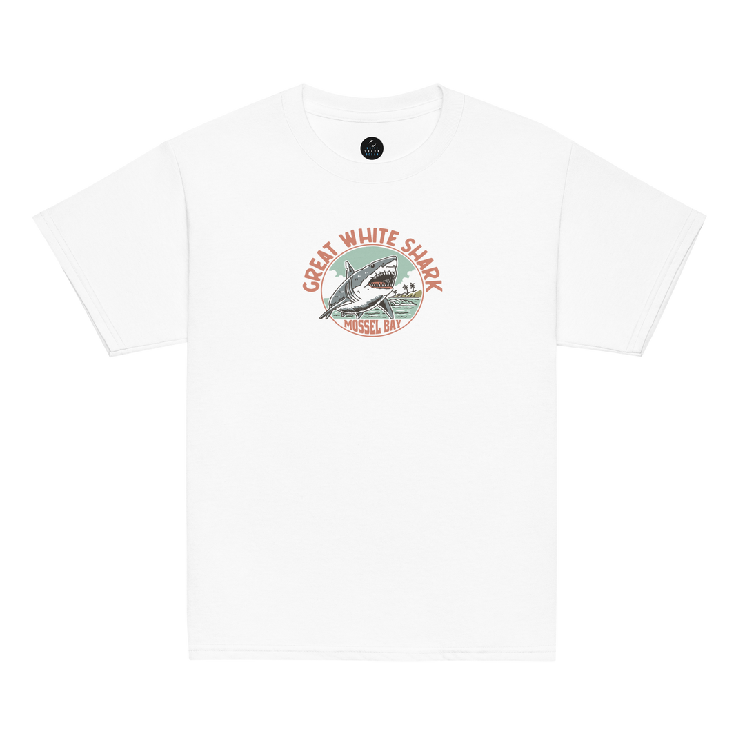 Kids T-Shirt: Great White Shark Mossel Bay Monoline Design