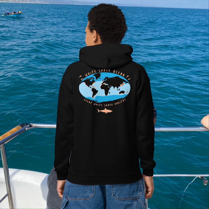 Great White Shark Habitat Youth Heavy Blend Hoodie | Great White Shark | White Shark Ocean