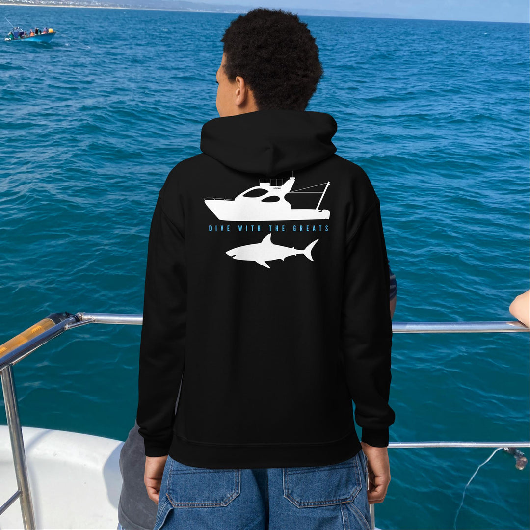 Kids Hoodie: "Dive with the Greats" | great white shark | White Shark Ocean