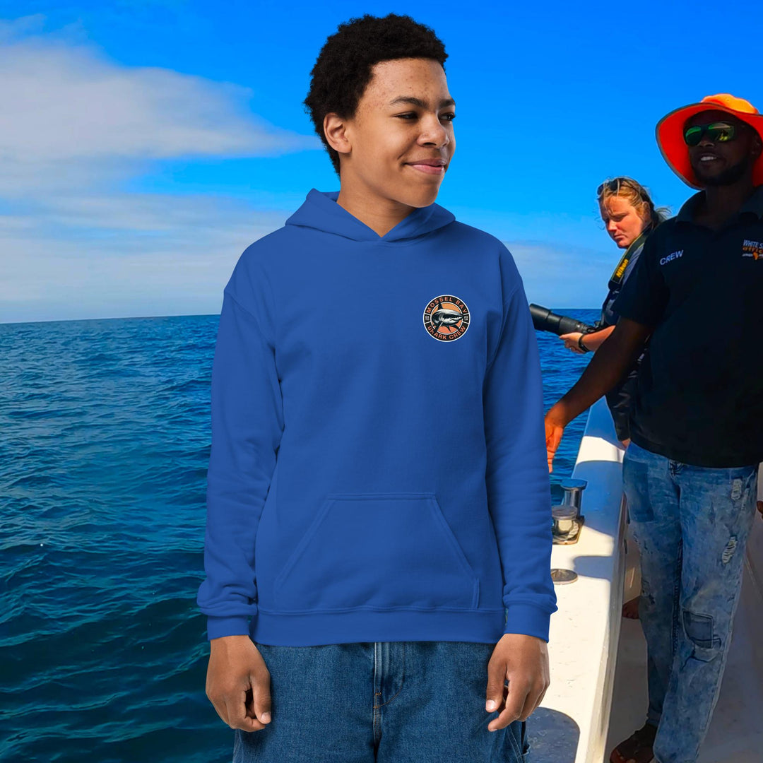 Mossel Bay Shark Crew Youth Heavy Blend Hoodie | great white shark | White Shark Ocean