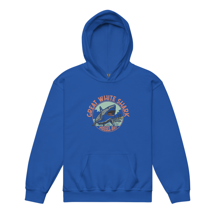 Kids Hoodie: Great White Shark Mossel Bay Monoline Design